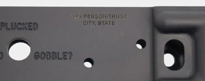 NFA Engraving Service for SBRs, SBSs, Silencers, and Suppressors