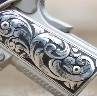 Scroll Engraved with Black Inlay 1911 Grips